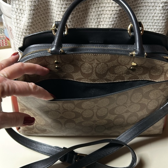 Coach Darcie Carryall In Colorblock Signature Canvas (sides are Coach orange). - Picture 6 of 8